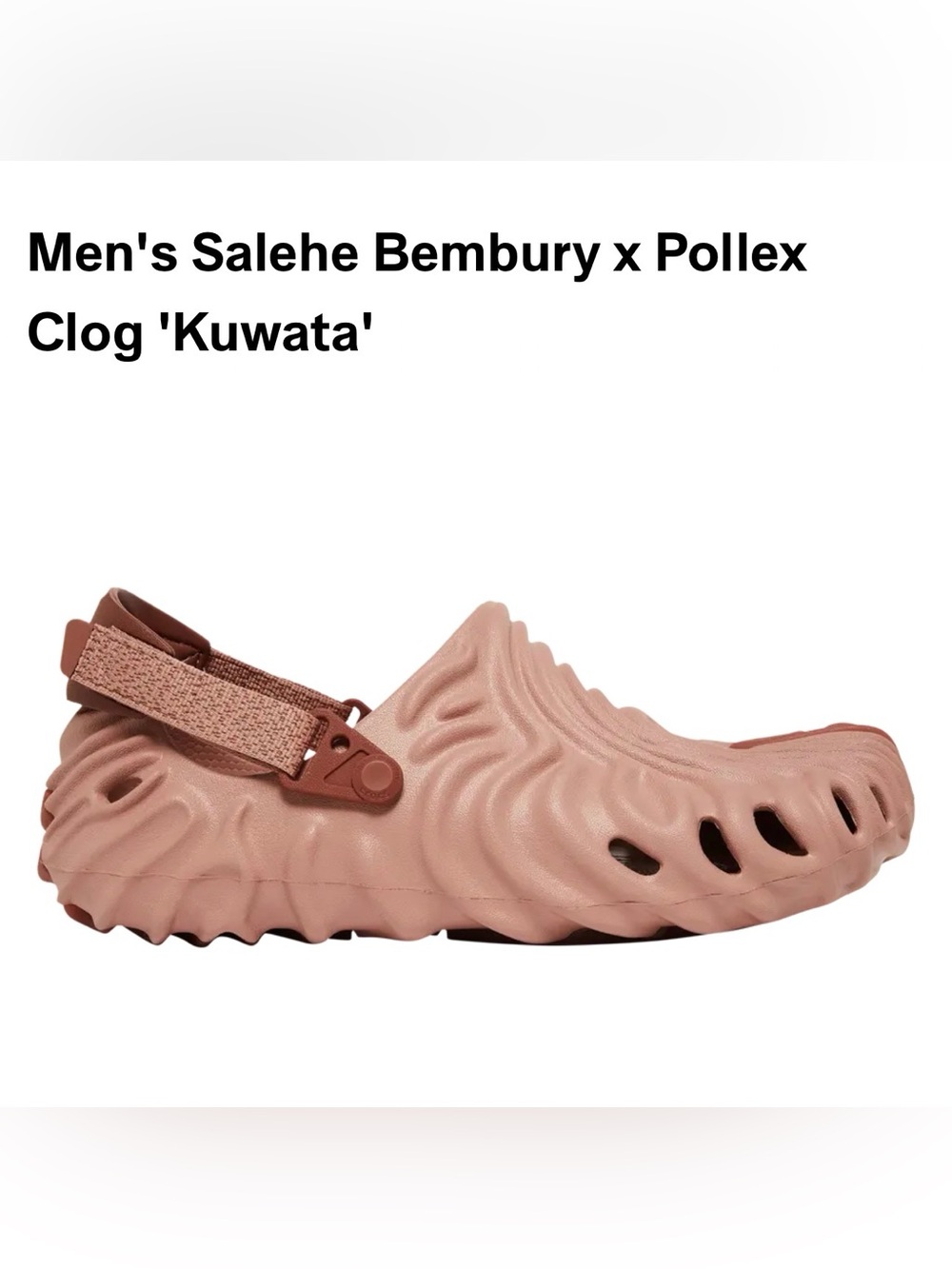 Men’s Salehe Bembury x Pollex Crocs Pale Blush Size 10